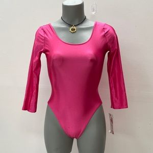 Vintage Danskin Deadstock round neck Pink Leotard